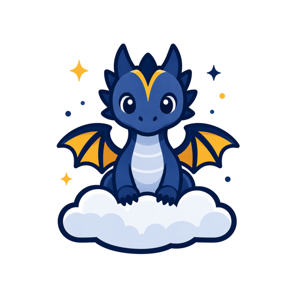 Hatchly logo of a dragon in a cloud